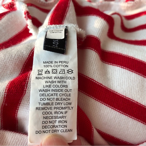 Kate Spade Broome Street 3/4 Sleeve Red Striped Top Size Small - Picture 3 of 4